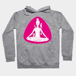 Yoga woman with pets Hoodie